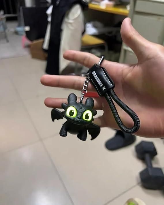 Night Fury Dragon Keychain with Sound and Light